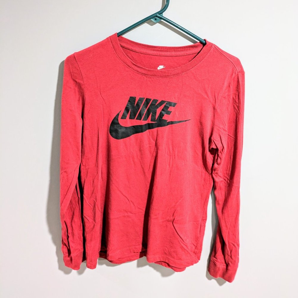 Nike Sportswear Top Womens Crew Neck Long Sleeve Red Size Small